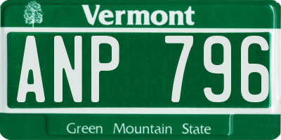 VT license plate ANP796