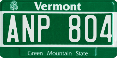VT license plate ANP804