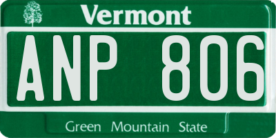 VT license plate ANP806