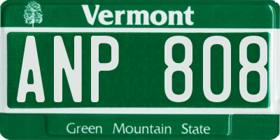 VT license plate ANP808