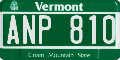 VT license plate ANP810