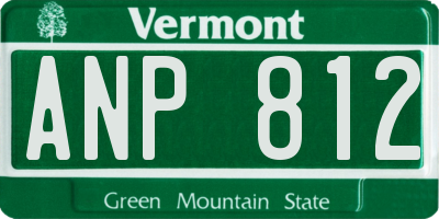 VT license plate ANP812