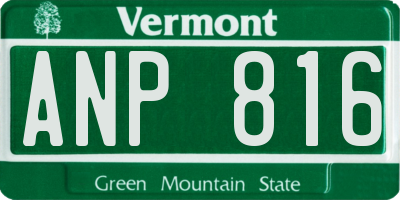VT license plate ANP816