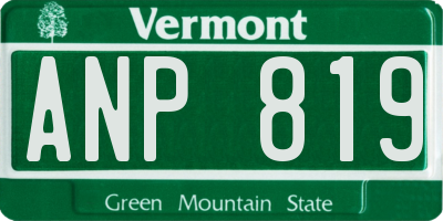 VT license plate ANP819