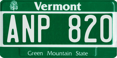 VT license plate ANP820