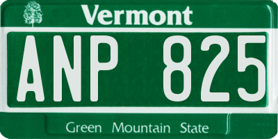 VT license plate ANP825