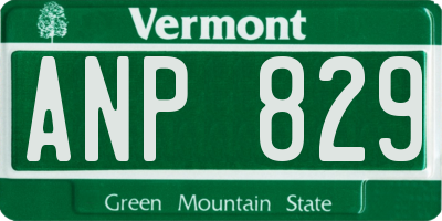 VT license plate ANP829