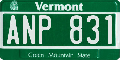 VT license plate ANP831