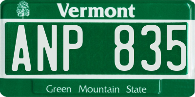 VT license plate ANP835