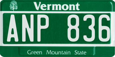 VT license plate ANP836