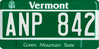 VT license plate ANP842