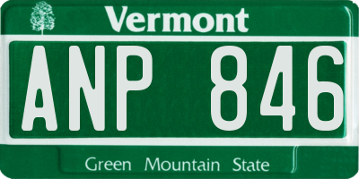 VT license plate ANP846