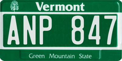 VT license plate ANP847