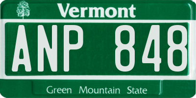 VT license plate ANP848