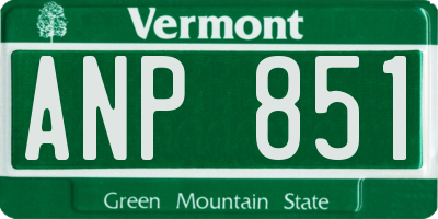 VT license plate ANP851