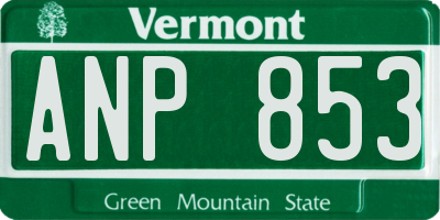 VT license plate ANP853