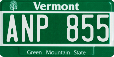 VT license plate ANP855