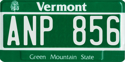 VT license plate ANP856