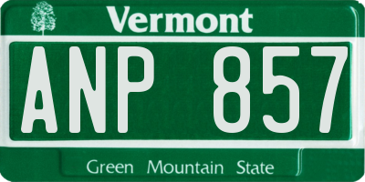 VT license plate ANP857