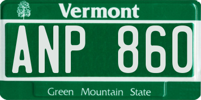 VT license plate ANP860