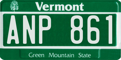 VT license plate ANP861