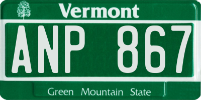 VT license plate ANP867