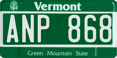 VT license plate ANP868