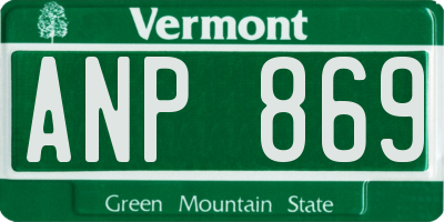 VT license plate ANP869
