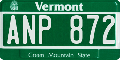 VT license plate ANP872