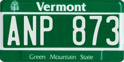 VT license plate ANP873