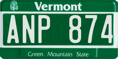 VT license plate ANP874