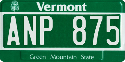 VT license plate ANP875