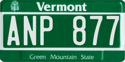 VT license plate ANP877