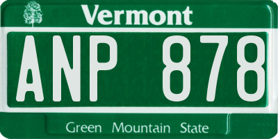 VT license plate ANP878