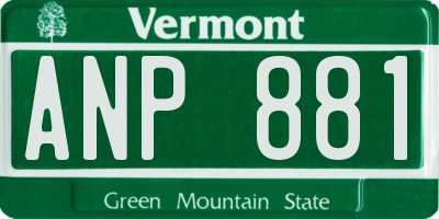 VT license plate ANP881