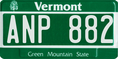 VT license plate ANP882