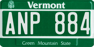 VT license plate ANP884