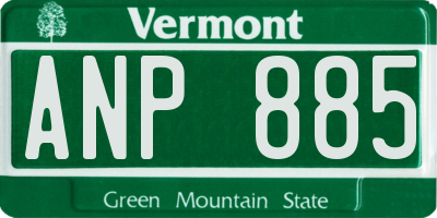 VT license plate ANP885