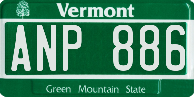 VT license plate ANP886