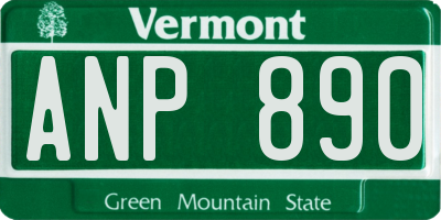 VT license plate ANP890