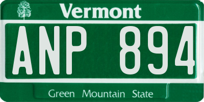 VT license plate ANP894