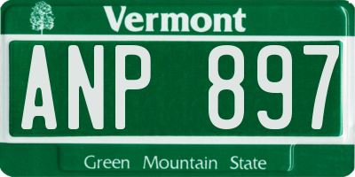 VT license plate ANP897
