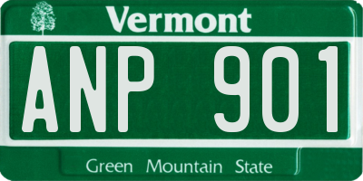 VT license plate ANP901