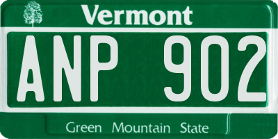 VT license plate ANP902