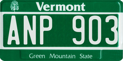 VT license plate ANP903