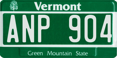 VT license plate ANP904