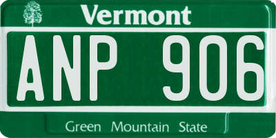 VT license plate ANP906