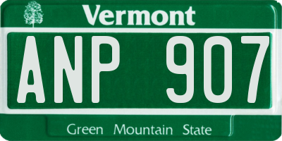 VT license plate ANP907