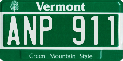 VT license plate ANP911