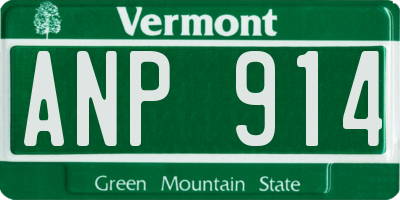 VT license plate ANP914